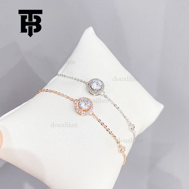 TB BHULAMTE Designer Luxury Single Zirconia Women's Bracelet Korean Fashion New Style Simple Personality Elegant Jewelry Accessories Holiday Gift
