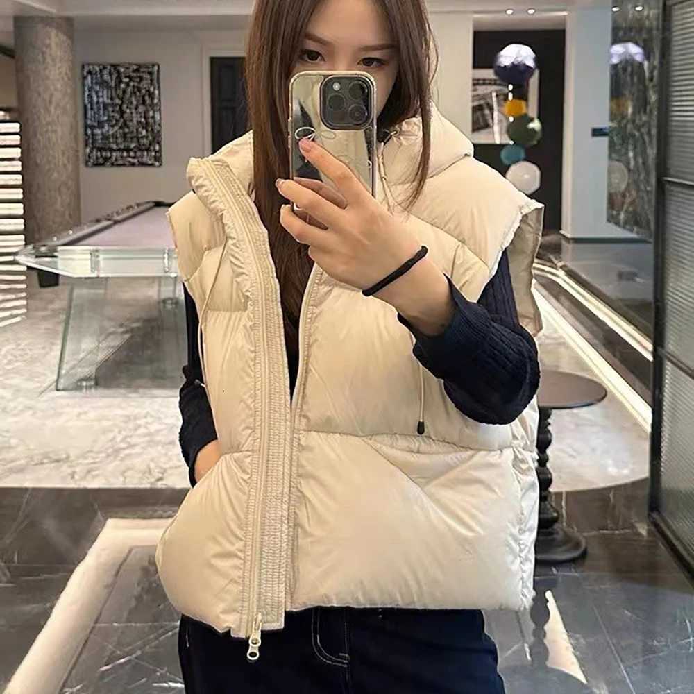 Casual Down Cotton Waistcoat Women Autumn Winter Outerwear Hooded Thick Warm Vest Jacket Female Sleeveless Quilted CoatsT251129