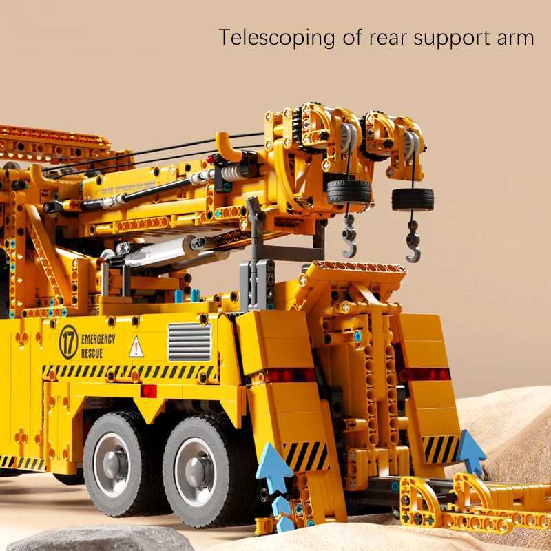 Technical Car Rescue Vehicle APP Remote Control Crane Electric Moter Trucks MOC Bricks Building Blocks Boys Toys Childrens Gifts J251129