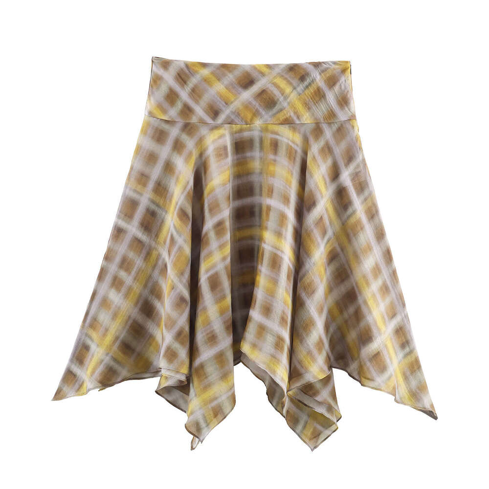 Cross-Border Exclusive European And American Women's Clothing Scarf Cape + Plaid Midi Skirt Set B5