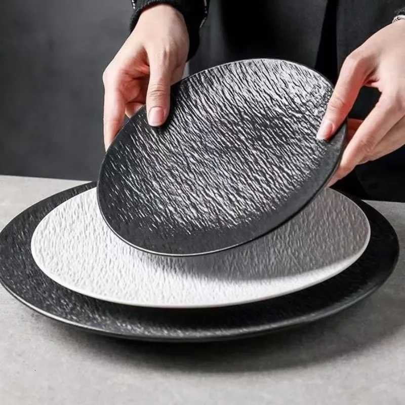 Luxury 8/10/12 Inch Luxury Western Dining Dish Fancy Shallow Plate Steak Salad Dessert Plate He Tableware Outdoor Camping Large Dish Y251129