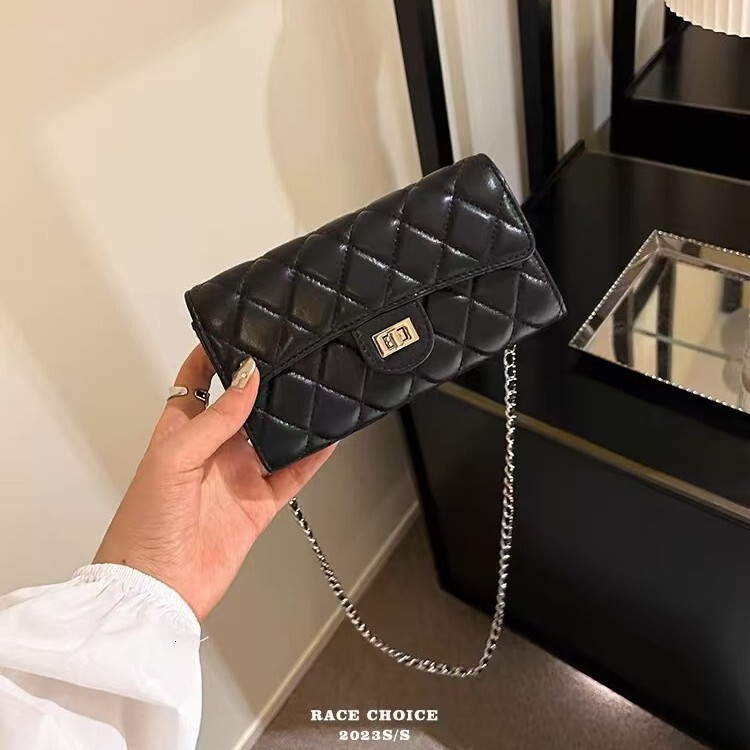 designer bag Small square classic versatile black small fragrant style mobile phone women's wallet crossbody diamond grid chain bag