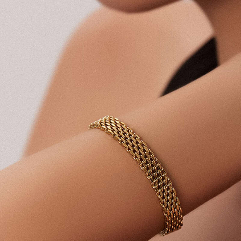 trendy metal coarse open titanium steel bracelet womens clavicle weaving snake bone chain jewelry simple and fashionable