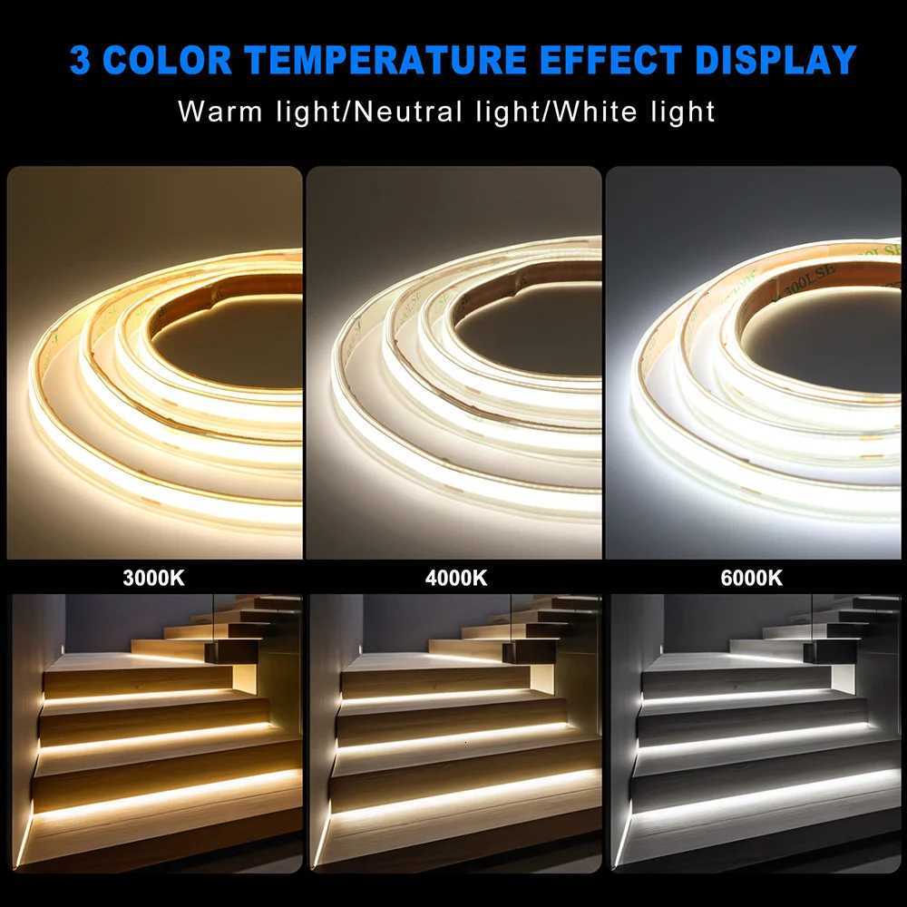 IP67 Waterproof COB LED Strip Light 12V 24V 3000K 4000K 6000K Flexible Led Tape 5m 10m 20m 05m 1m 2m 480LEDs/m Linear Lighting M251129