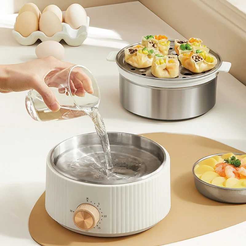 350W Egg Cooker Multifunctional Breakfast Machine Food Heater 304 Stainless Steel Egg Steamer Home Double Layer Electric Steamer C251129