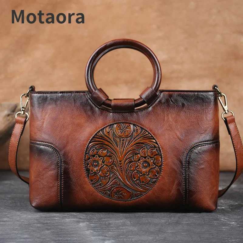 2025 New High Quality Leather Women Handbag Retro Handmade Embossed Shoulder Bag For Women Large Capacity Female Messenger Bags K251128