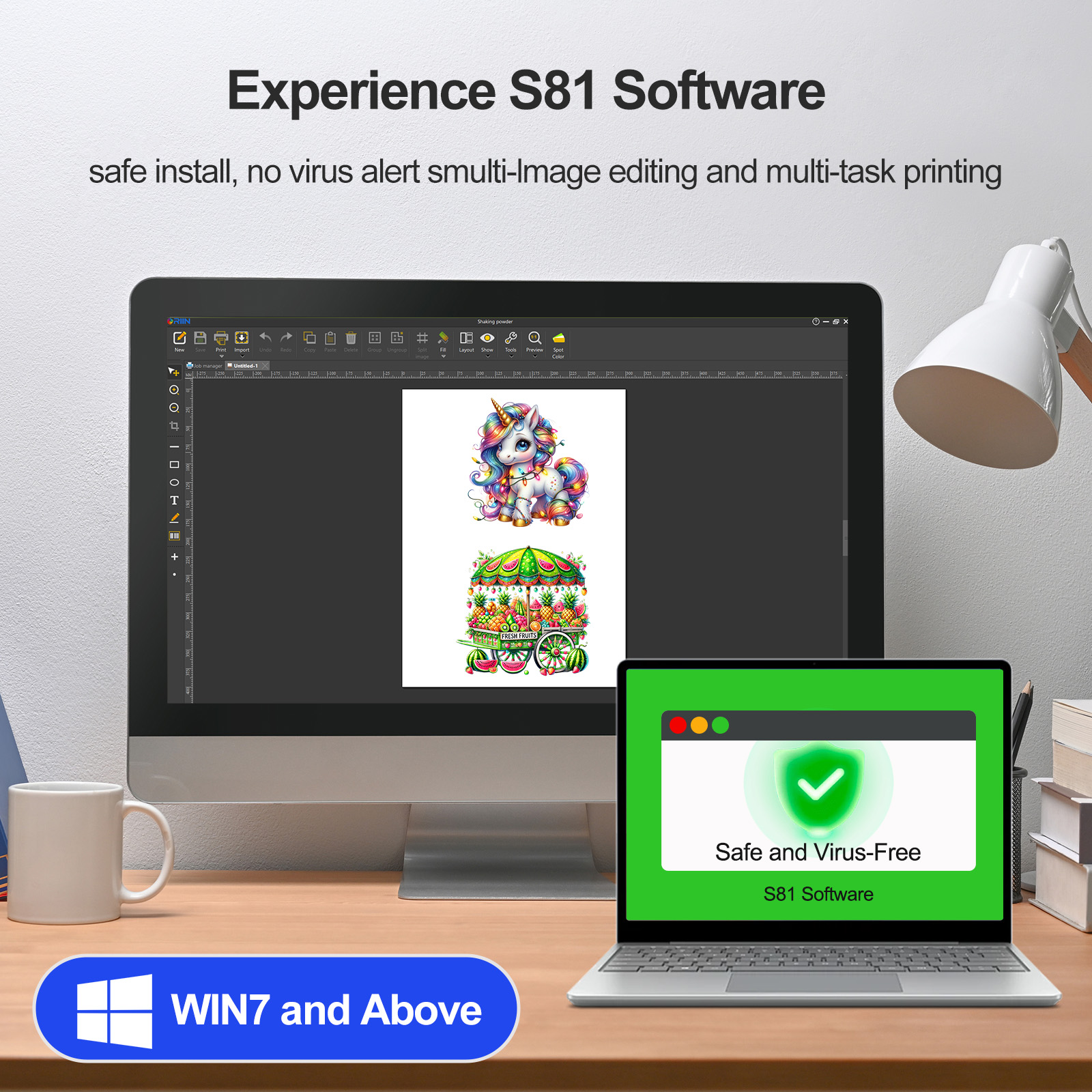 DTF Printer, A3/13' Width DTF Transfer Machine, Custom Garment Printing, Multi-Material Compatible, Direct to Film, White Ink Circulation System 