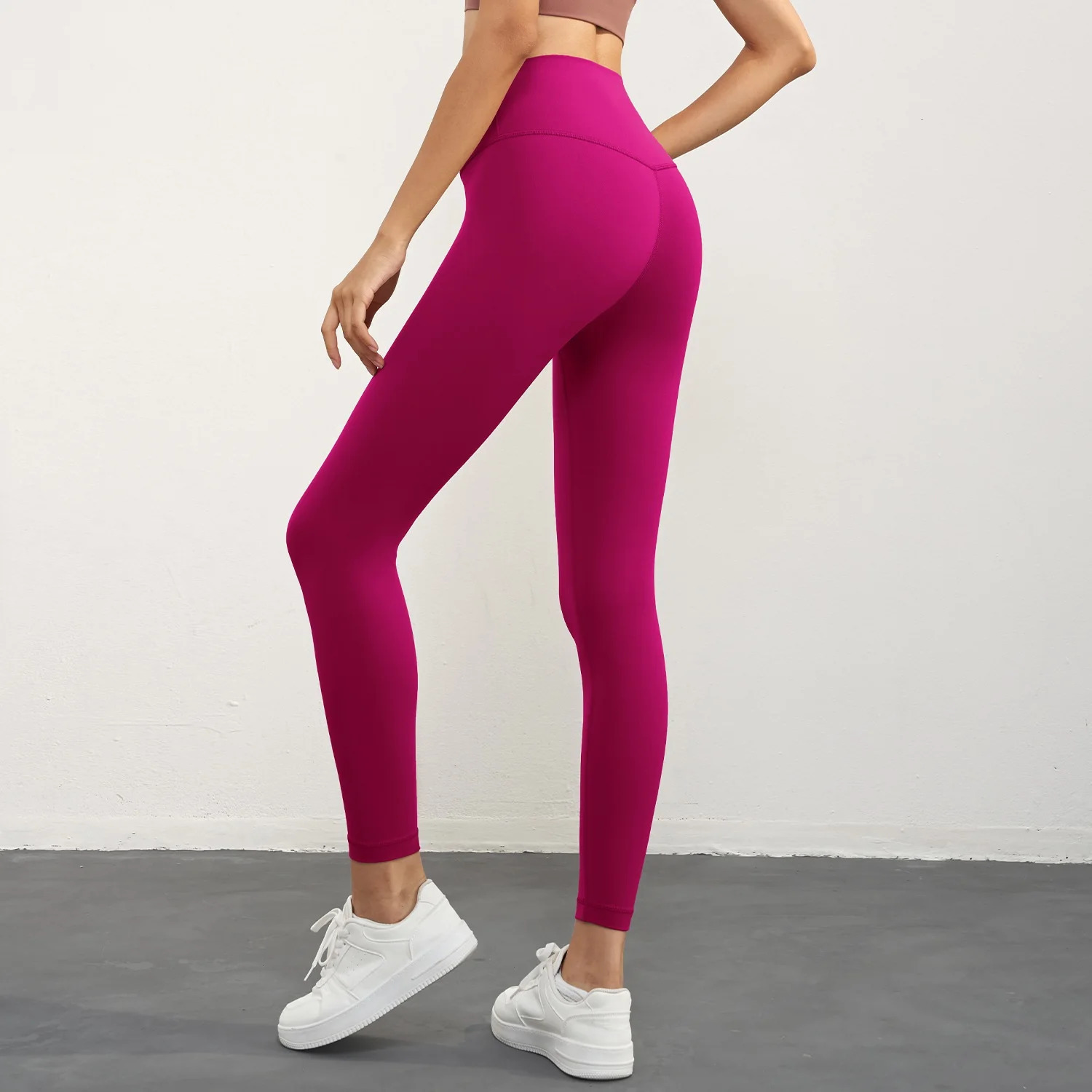 Solid Color Back Waist Pocket High Yoga Legging Women Sport Cropped Pants Butter Athletic Gym Comprehensive Training Jog 251129