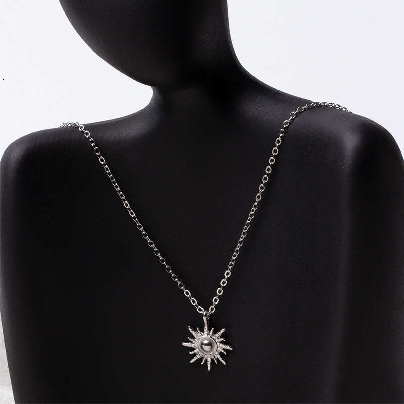 Golden God Radiance Pendant Sun Short Necklace Collar Sweater Chain Female