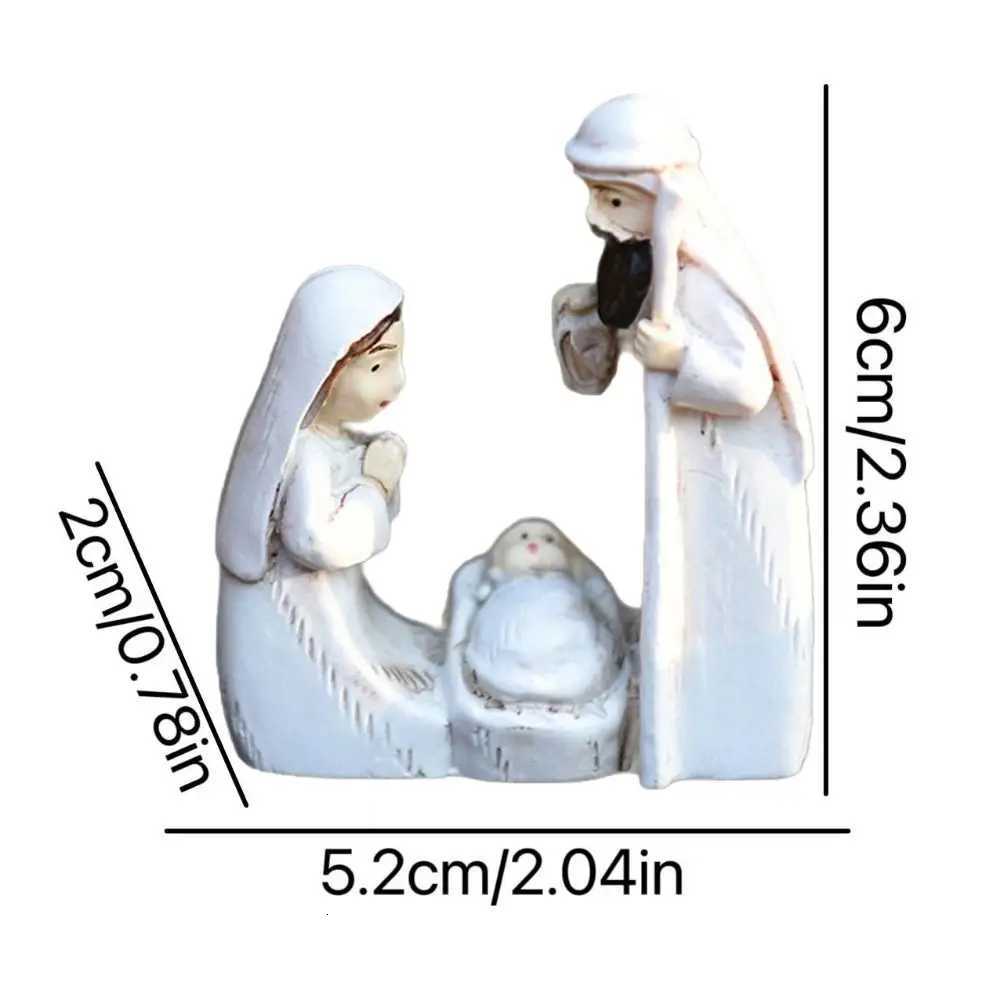 Exquisite Cute Jesus Birth Scpture Cartoon Decorative Christmas Manger Ornaments Sturdy Religious Resin Statue Living Ro H251129