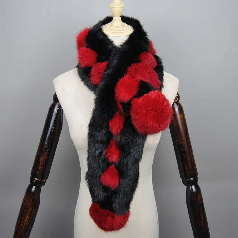 New Brand Lady 100 Natural Rabbit Fur Scarf Women Winter Thick Warm Real Fur Neckerchief Russia Female Outdoor Fur ScarvesJ2511291