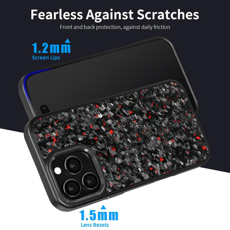 Black Metal Button Carbon Fiber Phone Case for iPhone16 Pro Max 15 Apple 14 13 12 Forged Carbon Fiber