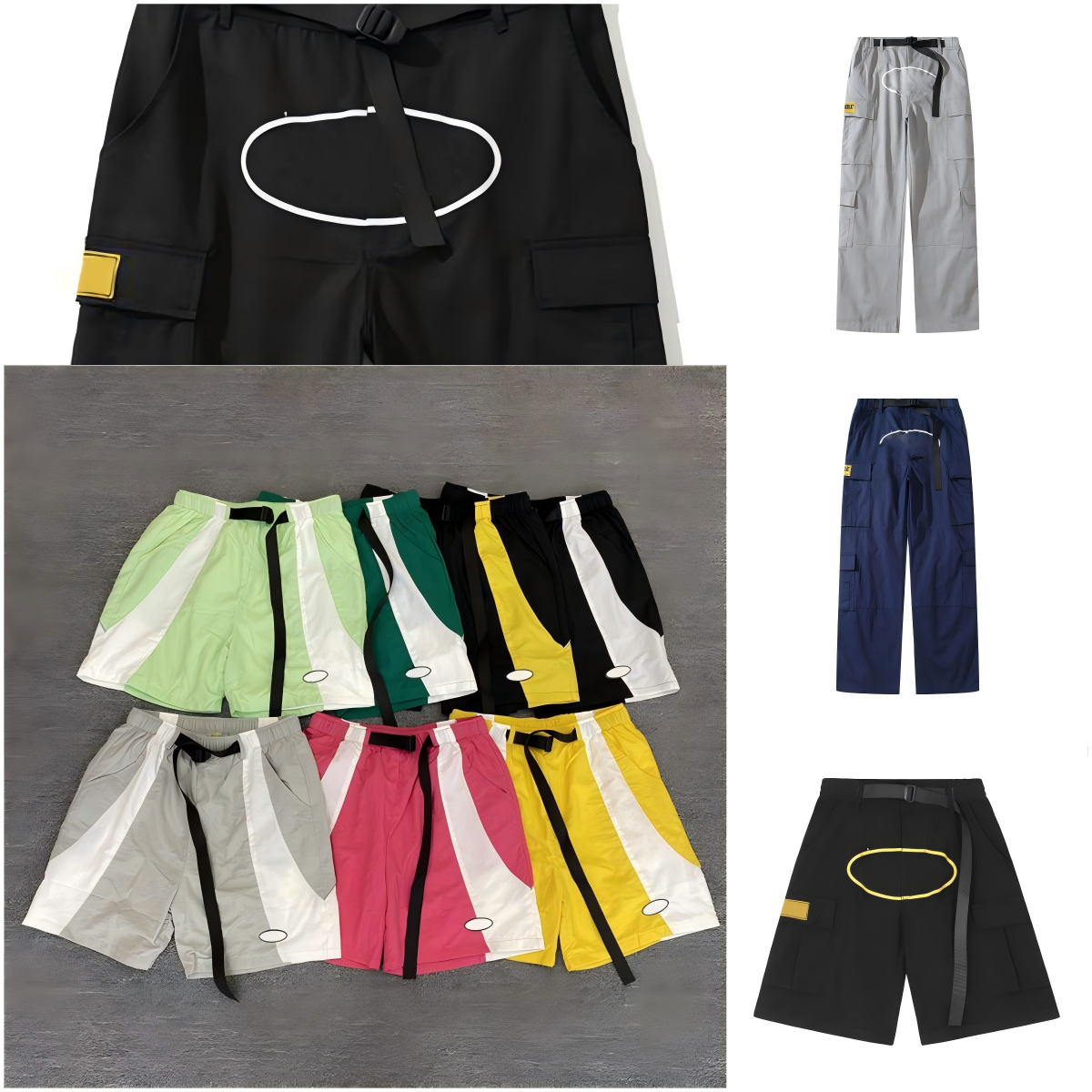 Men's designer Pant mens shirt summer shirt graphic tee Hip Hop Printed Casual Trousers Retro Multi-pockets Straight Loose Overalls Couple Sport