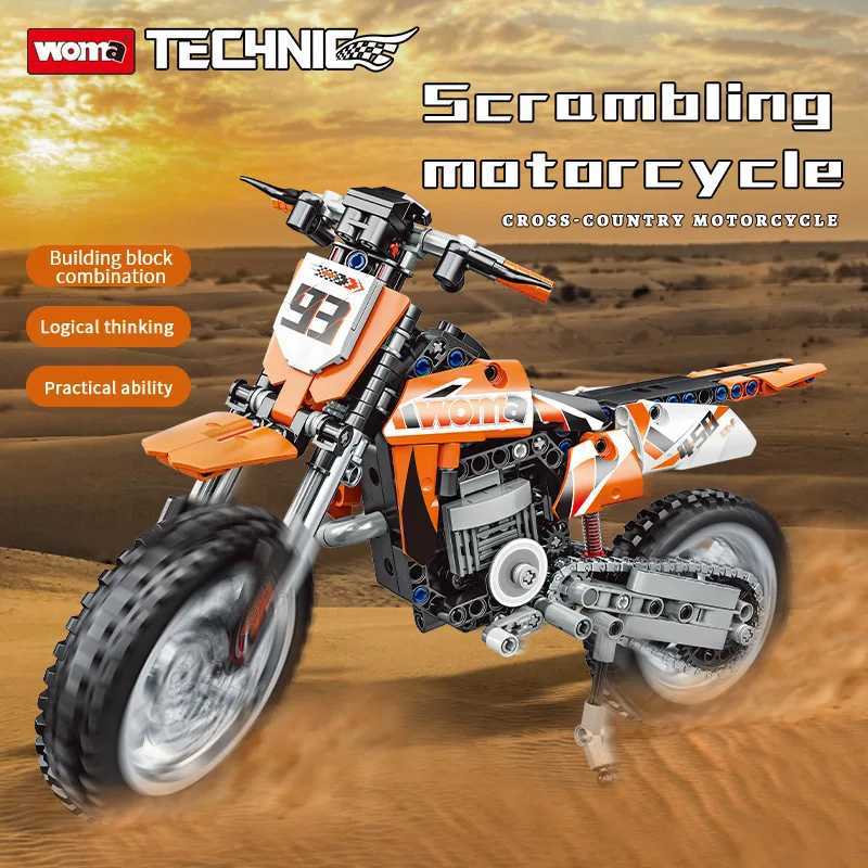 MOC City Technical Off-road Motorcycle Moto Car Model Building Blocks Racing Motobike Vehicles Bricks Toys for Teenagers Gifts J251129