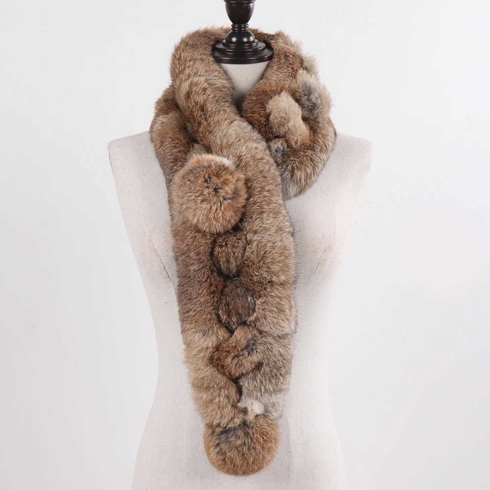 New Brand Lady 100 Natural Rabbit Fur Scarf Women Winter Thick Warm Real Fur Neckerchief Russia Female Outdoor Fur ScarvesJ251129