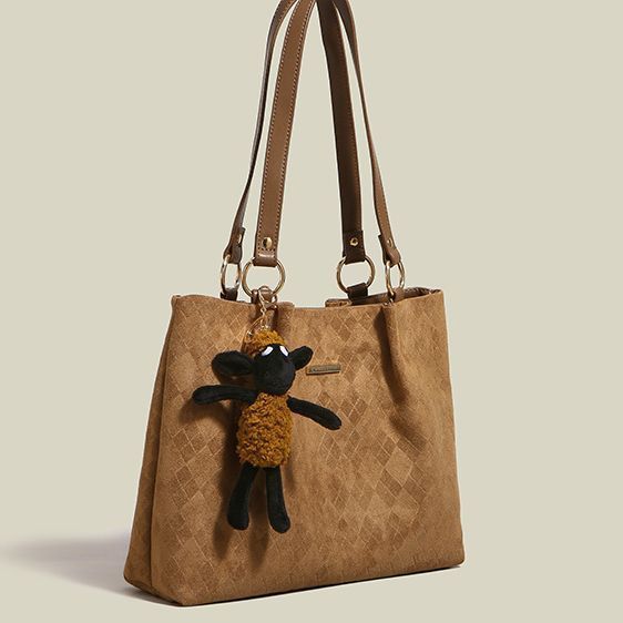 Commuter bag trendy women's retro large capacity tote bag portable shoulder bag