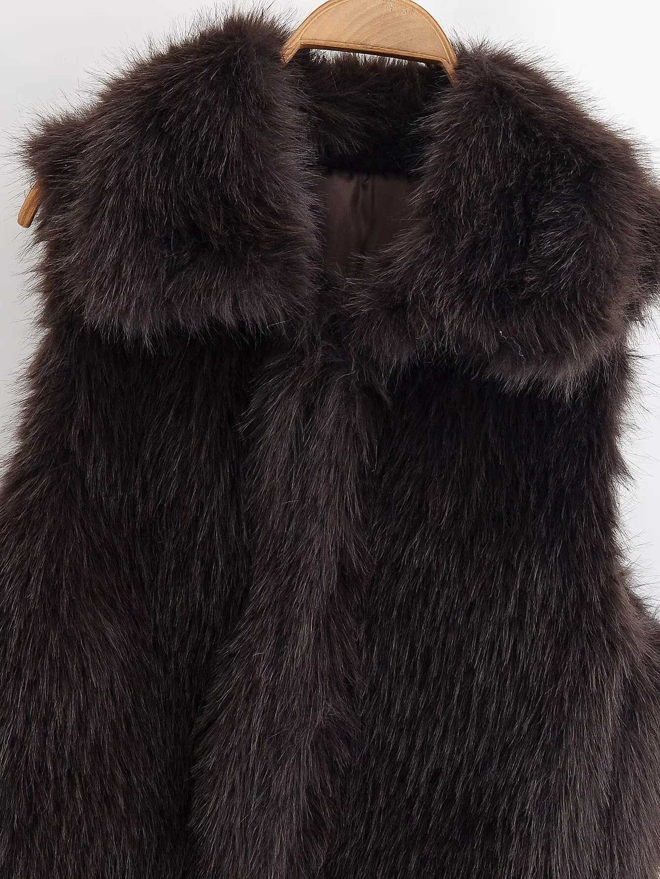 Tidalyf 2025 Women Faux Fur Vest Lapel Collar Sleeveless Hidden Pocket Design Soft Warm Elegant Chic Winter OuterwearT251129