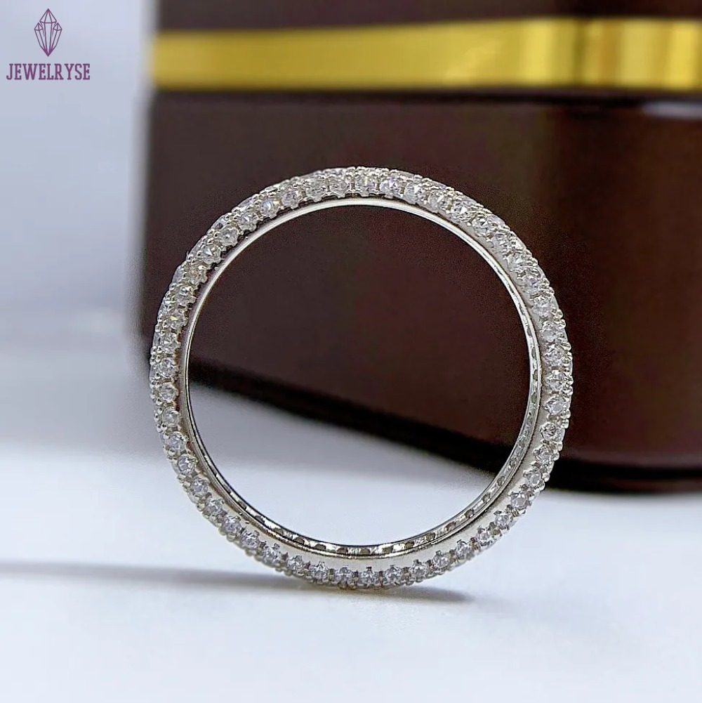 Choucong Wedding Rings Simple Fine Jewelry Pure 100%925 Sterling Silver Pave White Moissanite CZ Diamond Gemstones Eternity Women Engagement Band Ring