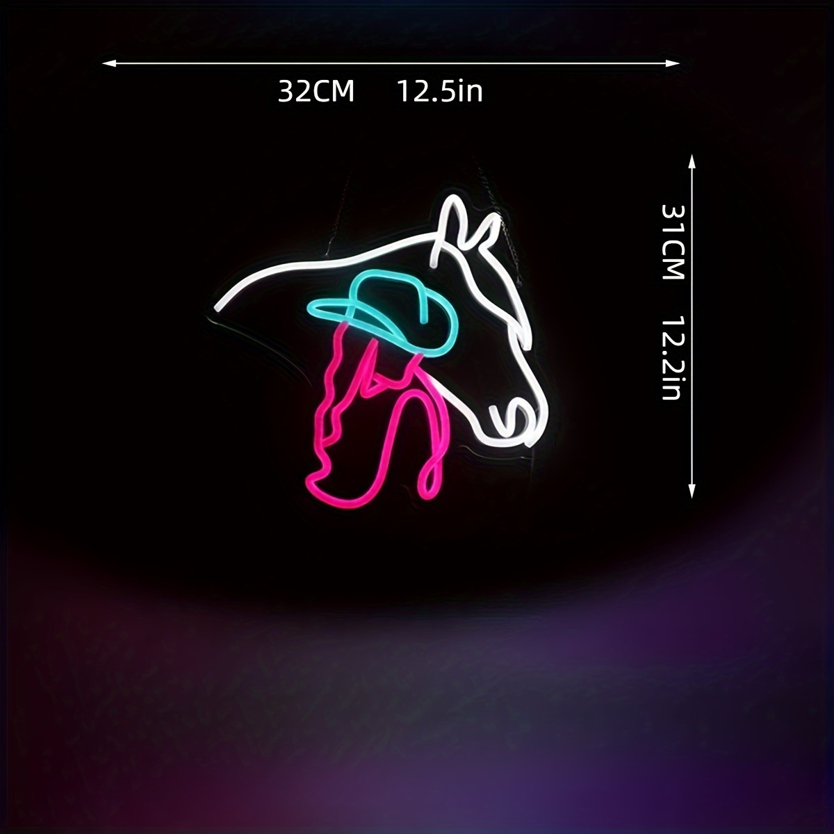 Multicolored Cowgirl and Horse LED Neon Board Ideal Interior Decoration Item