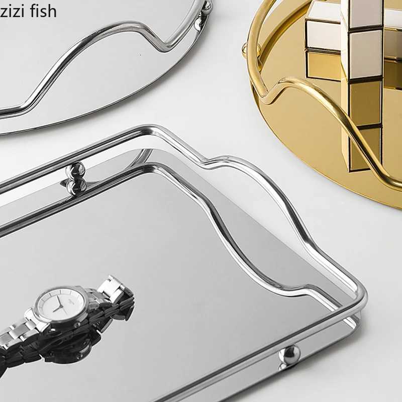 Modern Metal Fruit Tray Decorative Simple Perfume Organizer Plate Elegant Home Serving Dishes Bathroom Trays Storage Ornaments Y251129