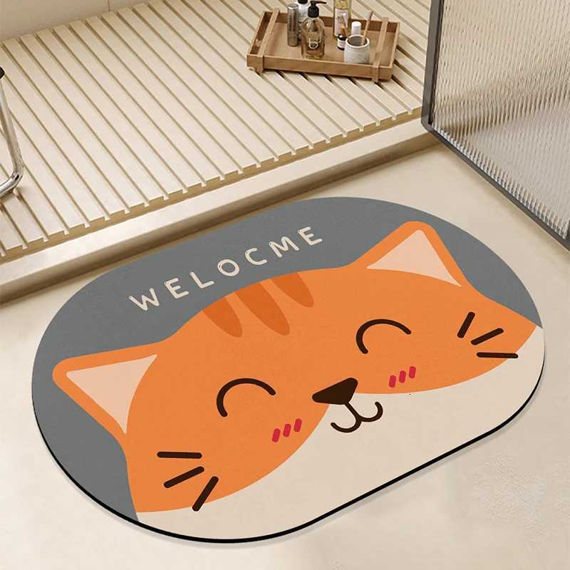 Cartoon cute diat d floor mat bathro and toilet door absorbent non slip quick-drying foot mat entrance door mat H251129