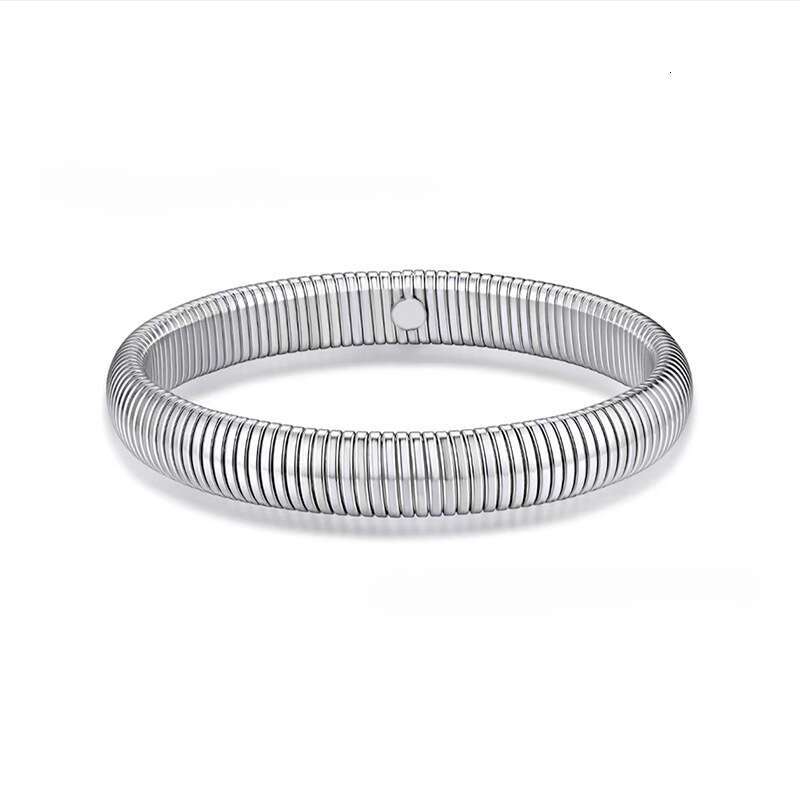 Exaggerated Elastic Thread Multi specification Jewelry Set Necklace Titanium Steel Circle Bracelet