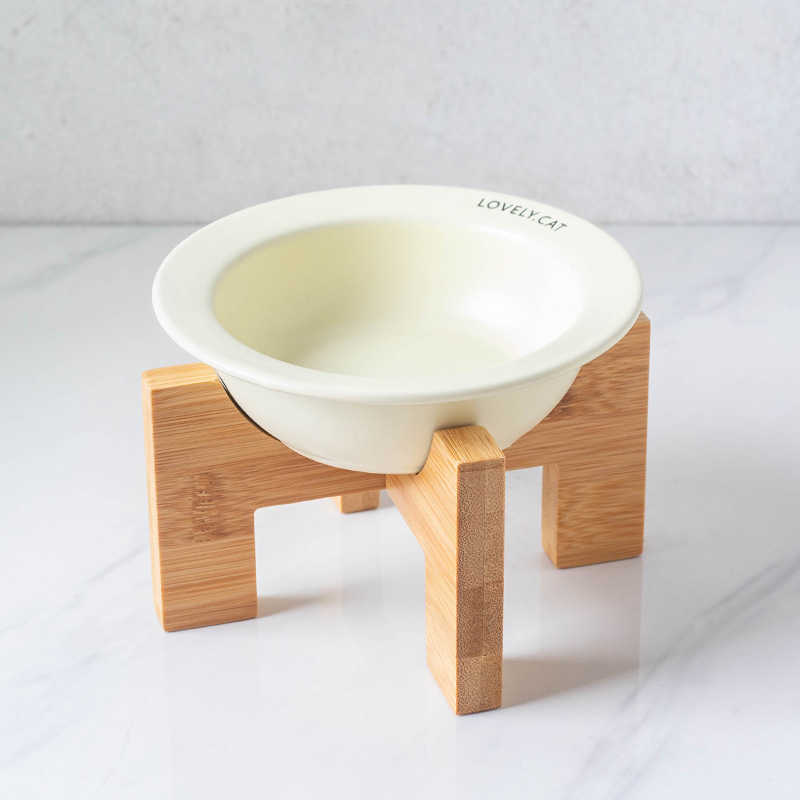 Cat dish bowl pet bowl ceramic cat bowl stand protects cervical vertebrae slanted cat feeding bowl pet wooden stand water bowl dog bowl L251129