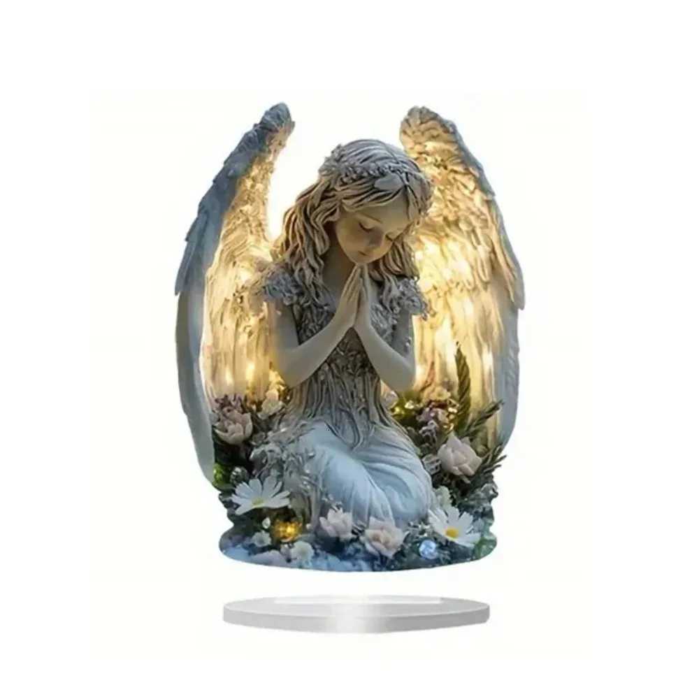 Radiant Praying Angel Statue - A Calming And Warm Desktop Decoration The Perfect Gift For Your He Off Or Cafe Decor H251129