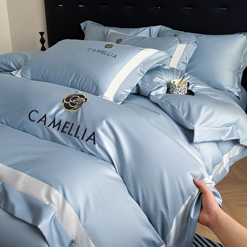 Luxury High-End Long-Staple Bedding Set 2025 New 100% Pure Cotton Embroidered Duvet Cover for Double Bed 3 ddmydog