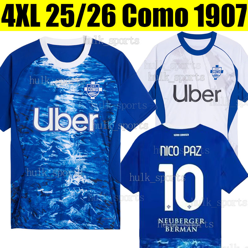 4XL 25/26 Como 1907 NICO PAZ Soccer Jerseys MORATA DOUVIKAS DA CUNHA KUHN CUTRONE A.DIAO IVAN JESUS.R GABRIELLONI ADDAI S.ROBERTO BATURINA Men kids Kit football shirts