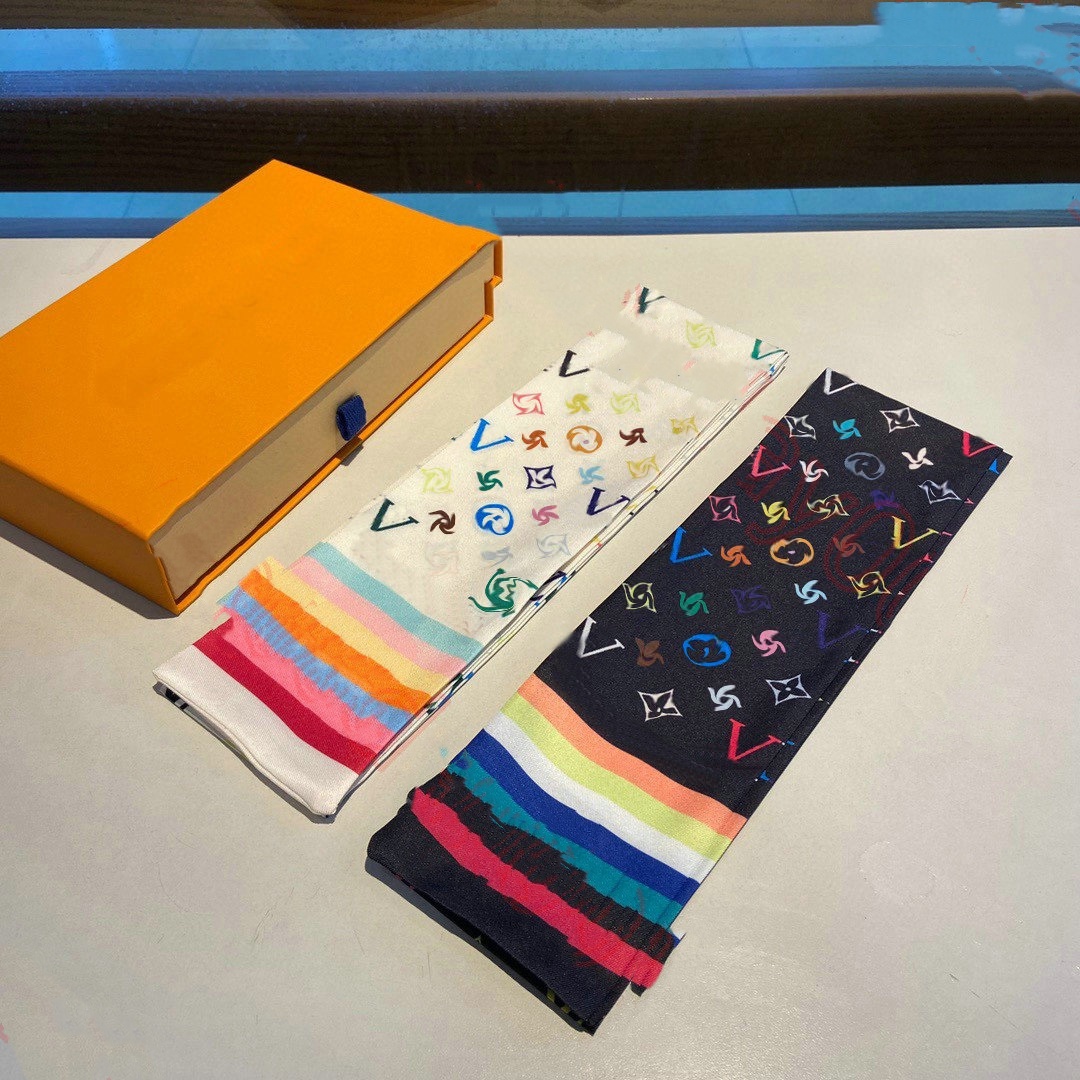 2025 Handbag Scarf Headbands Women Letter wer Scraves Denimgram Bag Hair Bees Silk Neck Bow wanli Monogram Confidential Bandeau