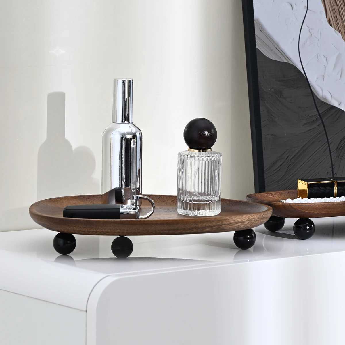 Irregular Shape Wooden Tray - Desktop Decoration Tray for Jewelry Supplies Storage Organizer Y251129