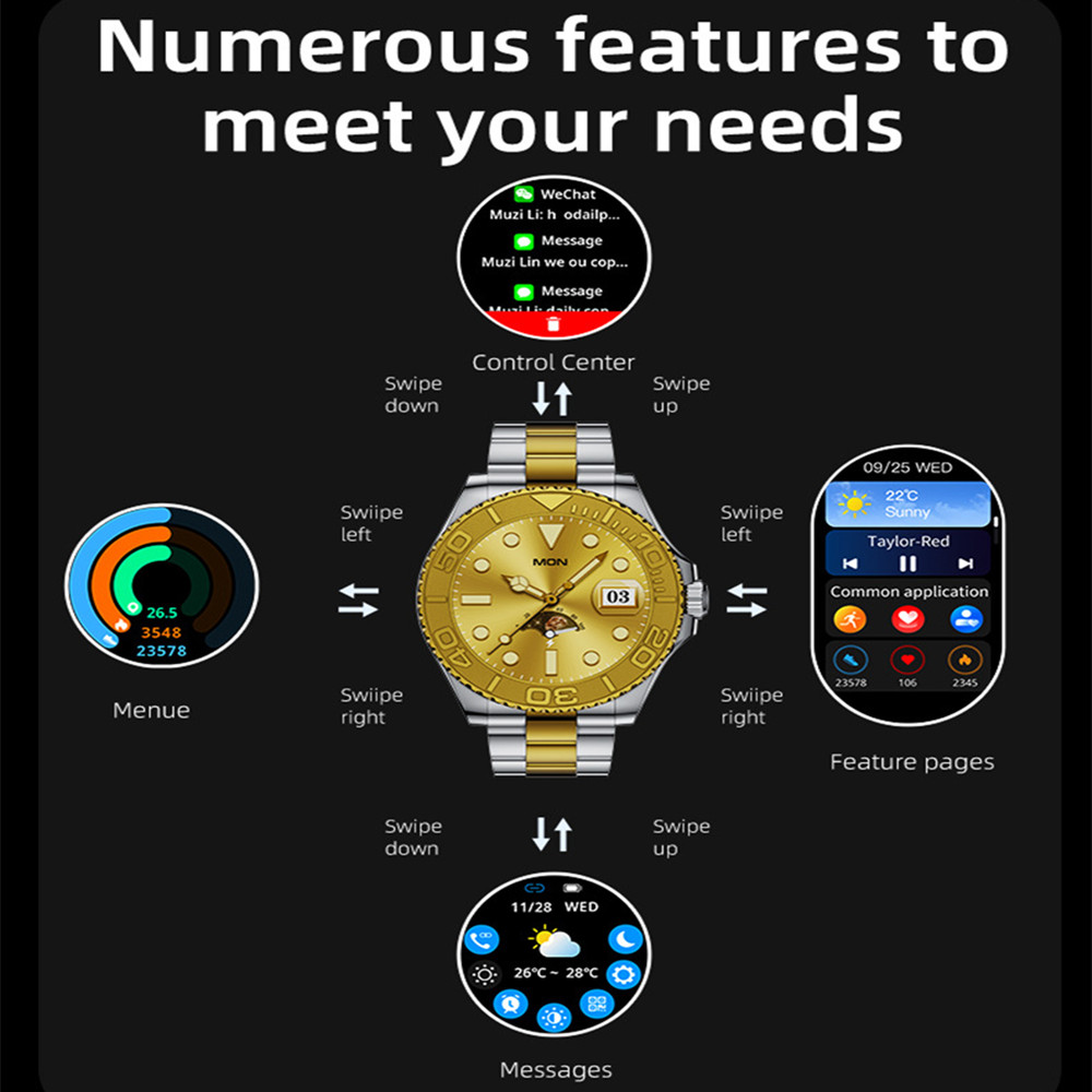 Smart Watch Men Aiweile AW46 Yacht Range Clock with Bluetooth Call Hebrew Sport Modes Fiess for Android IOS HD AMOLED Screen free shipping