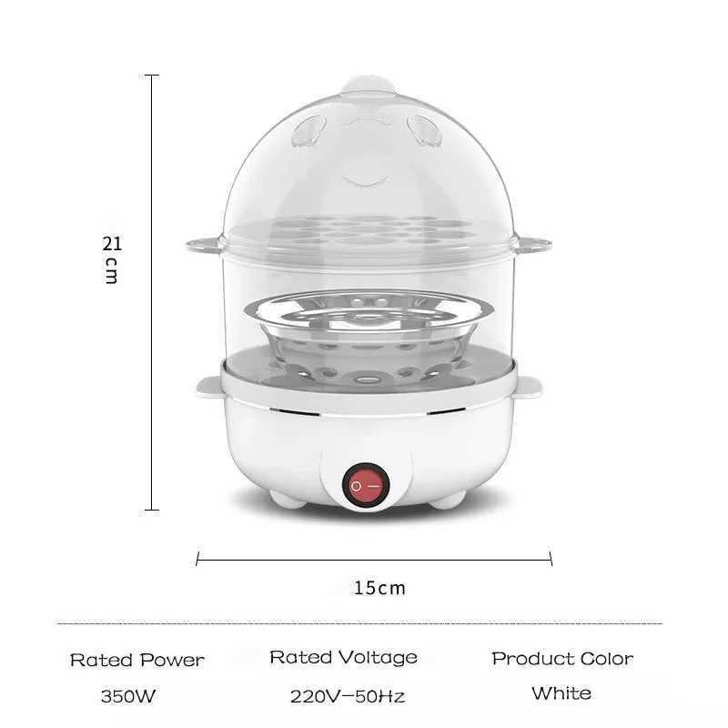 Egg Cooker Multifunctional Electric Egg Boiler Double Layers Egg Cooker Mini Steamer Poacher Kitchen Cooking Breakfast Machine C251129
