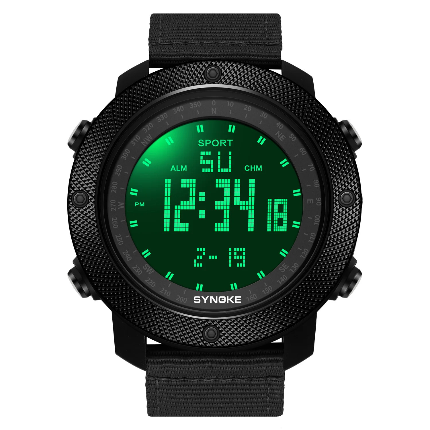 Nylon Strap Mens Watches Waterproof 5Bar SYNOKE Digital Military Sport Watch for Men Large Black Dial Watch Men 251228