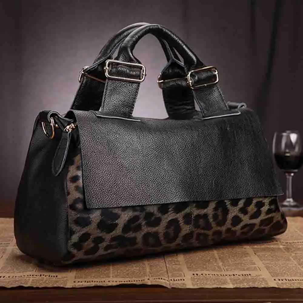 MS Cow Leather Leopard Print Bags Women Handbag Pillow Bag Luxury Designer Natural Leather Tote Shoulder Lady Purses New In 2023 K251128
