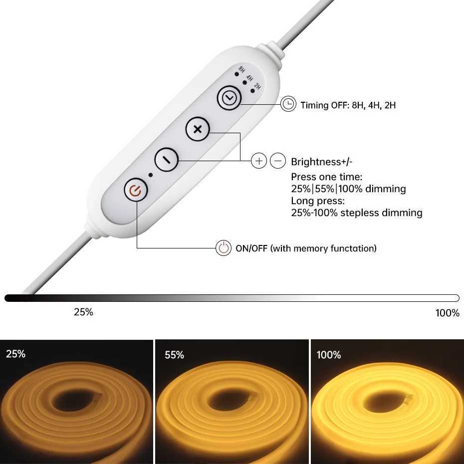 360 Degree Round LED Neon Strip AC220V 120leds/m Flexible Tape Light Waterproof with EU AU Timing Dimming Switch Plug 1m-25m M251129
