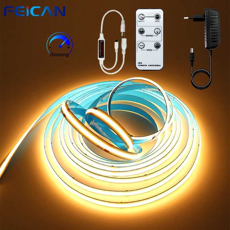 COB LED Strip Light 324leds/m 5M-20M Linear Dimmable High Brightness Flexible Warm White 24V 8mm COB LED Lamp RA90 Decor Kitchen M251129