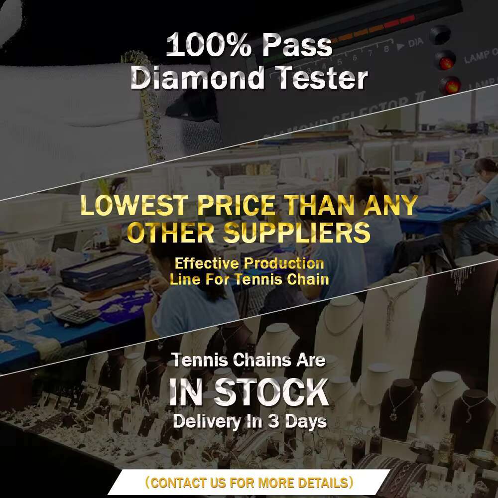 Designer necklace Wholesale 14K 18K VVS Moissanite Diamond Tennis Chain Necklace Dropshipping 3mm 4mm 5mm Silver Fine Jewelry Bracelet Men Women