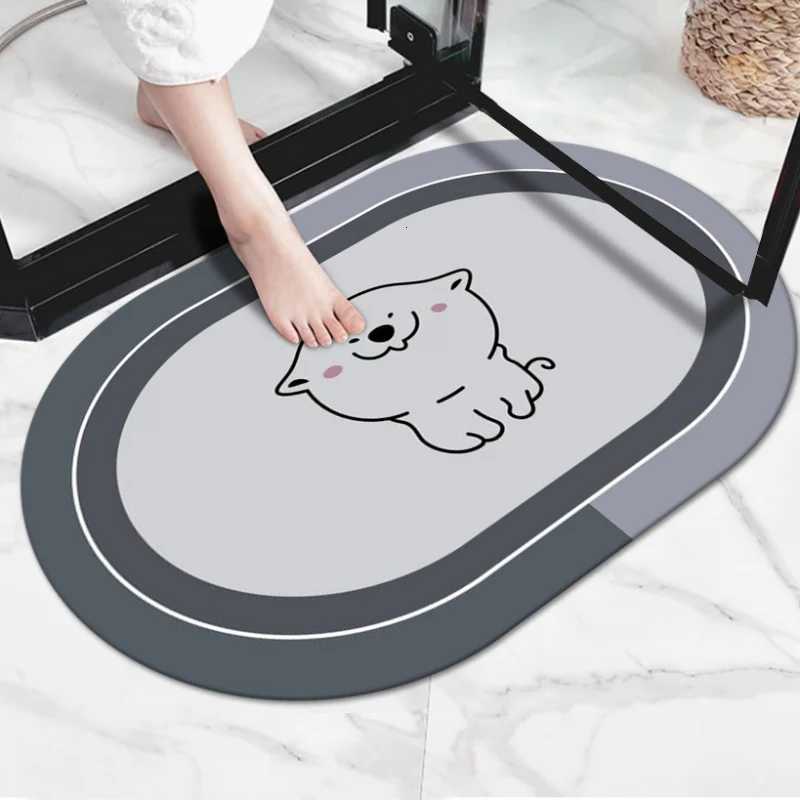 Cartoon bathro floor mat non-slip foot mat diat d quick-drying soft cushion toilet household toilet door carpet H251129