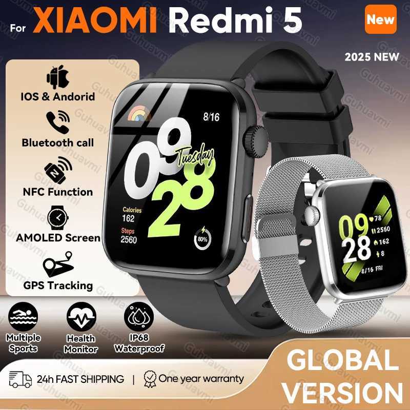 2025 New For Redmi Watch 5 BT Call GPS Tracking NFC Heart rate IP68 Waterproof Sport Fitness Smart bracelet UnisexW251129