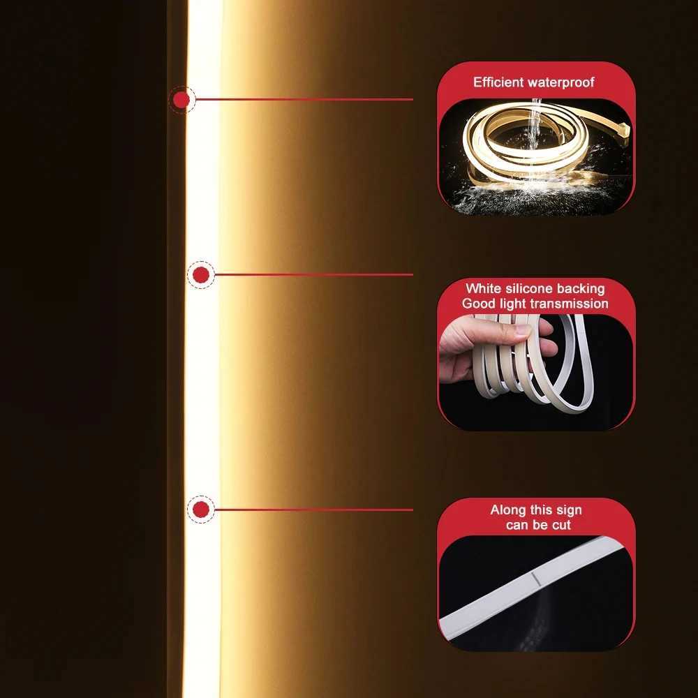 High Brightness 220V COB Neon LED Strip Light Dimmable 288LEDs/m Waterproof Led Tape Ribbon for Bedroom Kitchen Outdoor Lighting M251129