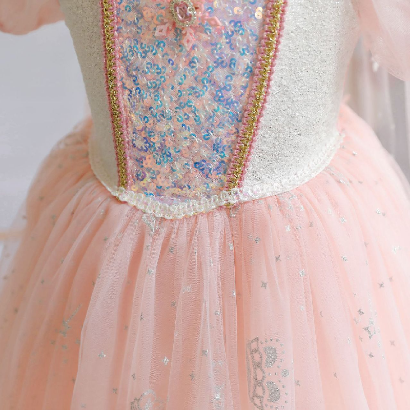 Disney princess dress evening dress birthday A-line skirt children's designer clothing Elsa princess dress baby clothing summer girls' short