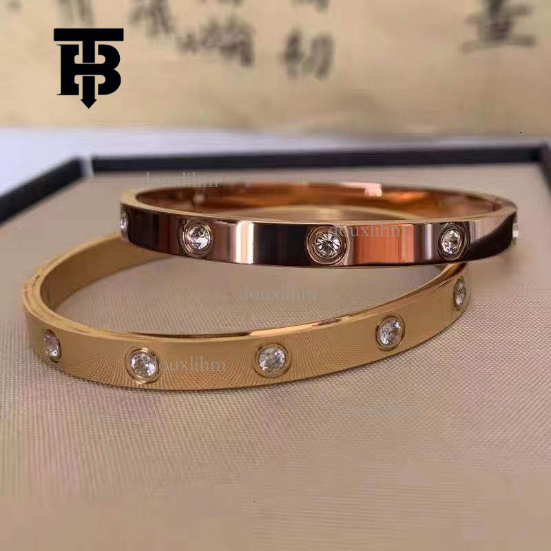TB BHULAMTE Designer Fashion Titanium Steel Bracelet Luxury Simple Elegant High End Diamond Set Shining Ins Non Fading Rose Bracelet Jewelry Can Take  - view 9