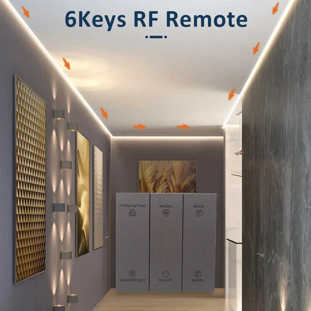 24V COB Sync Running Water LED Strip Light WS2811 Horse Race Flex Flowing Water Ribbon Tape Lamp with Smart Switch for HomeDecor M251129