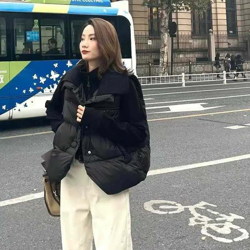 Autumn Winter New Waist Coat Jacket Padded Solid Color Sleeveless Over Wear Womens Plus Size Down Cotton Coat Vest CardiganT251129