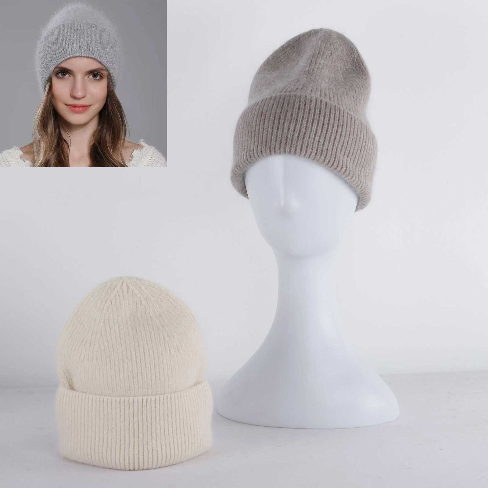 new Hot Selling Winter Hat Real Rabbit Fur Winter Hats For Women Fashion Warm Beanie Hats Women Solid Adult Cover Head CapXJ251129