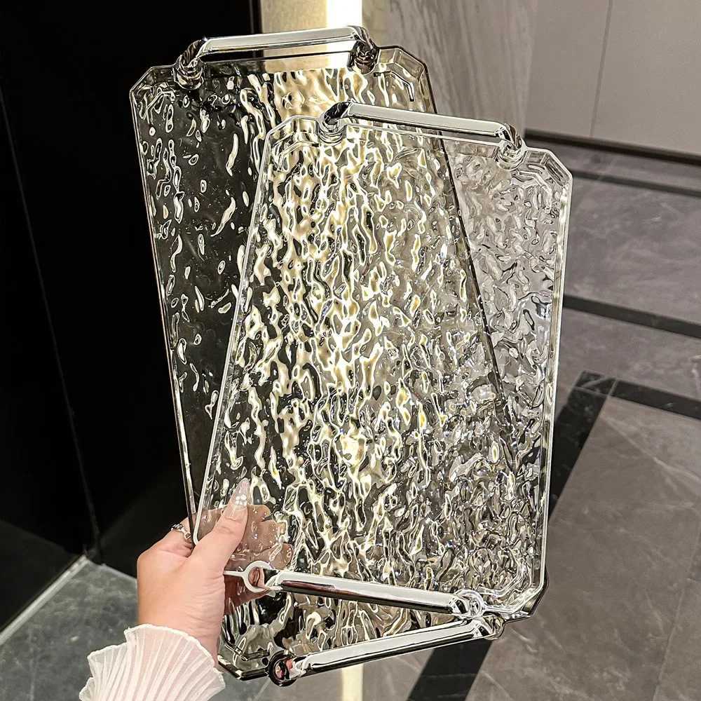 Nordic Luxury Tray Bathroom Cosmetics Storage Tray Light Jewelry Storage Living Room Cup Dessert Plate Y251129