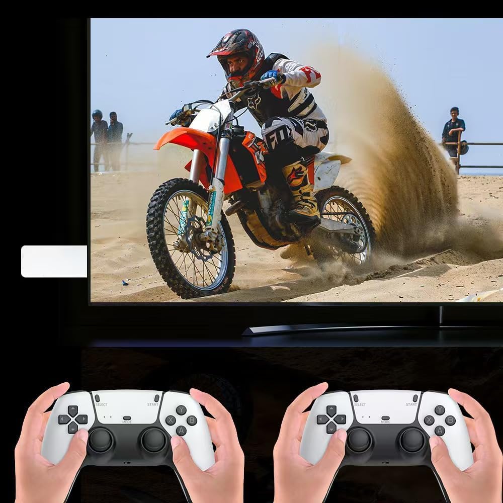 Wireless Retro Game Console, 128G Plug & Play Video Game Stick with 23 Simulators & 40000+ Classic Games, 4K High Definition HDMI Output, Dual 2.4G Wi