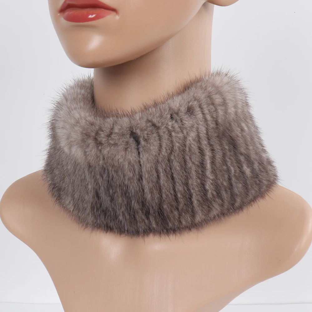 Winter Girls Real Mink Fur Headband Scarf Natural Warm Mink Fur Scarf Women Knitted Elasticity Mink Fur Scarves 251129